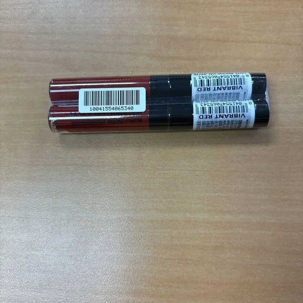 (2) Maybelline Sensational Liquid Matte Lipstick Vibrant Red Lipstick NEW Sealed